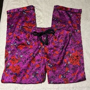Floral Pajama Pants in Purple and Red